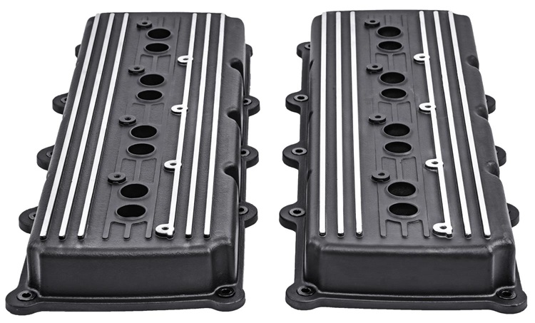 3SP Black Finned Aluminum Valve Covers 03-up Gen III Hemi